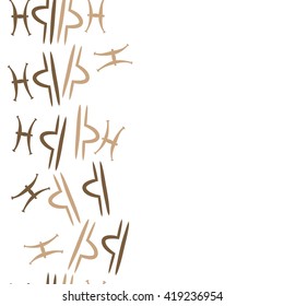 Seamless  vertical pattern of zodiac signs, doodles, object,pisces,libra, copy space. Hand drawn.