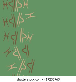Seamless  vertical pattern of zodiac signs, doodles, object,pisces,libra, copy space. Hand drawn.