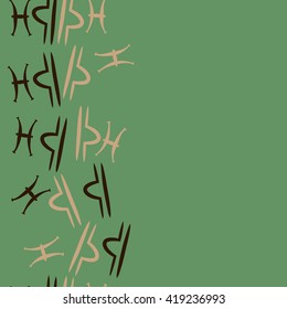 Seamless  vertical pattern of zodiac signs, doodles, object,pisces,libra, copy space. Hand drawn.