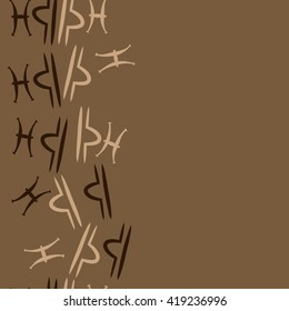 Seamless  vertical pattern of zodiac signs, doodles, object,pisces,libra, copy space. Hand drawn.