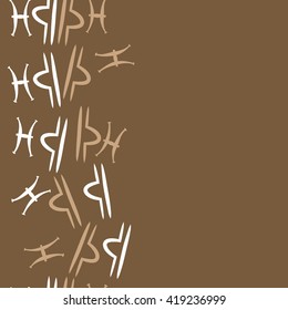 Seamless  vertical pattern of zodiac signs, doodles, object,pisces,libra, copy space. Hand drawn.