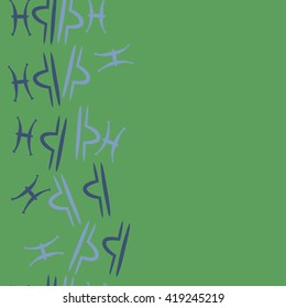 Seamless  vertical pattern of zodiac signs, doodles, object,pisces,libra, copy space. Hand drawn.