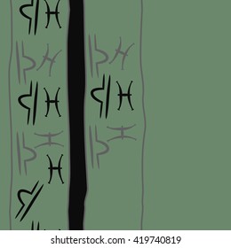 Seamless vertical pattern of zodiac signs, doodles, object,pisces,libra,stripes, spot, copy space. Hand drawn.