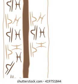 Seamless vertical pattern of zodiac signs, doodles, object,pisces,libra,stripes, spot, copy space. Hand drawn.