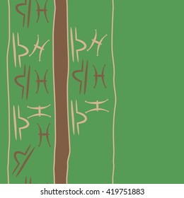 Seamless vertical pattern of zodiac signs, doodles, object,pisces,libra,stripes, spot, copy space. Hand drawn.