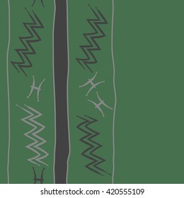 Seamless vertical pattern  of zodiac signs, doodles, object,pisces,aquarius, stripes, spot, copy space. Hand drawn.