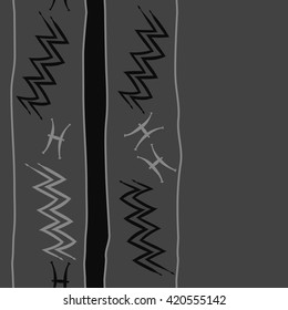 Seamless vertical pattern  of zodiac signs, doodles, object,pisces,aquarius, stripes, spot, copy space. Hand drawn.