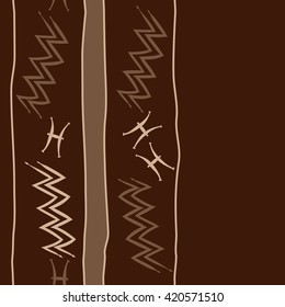Seamless vertical pattern  of zodiac signs, doodles, object,pisces,aquarius, stripes, spot, copy space. Hand drawn.