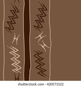 Seamless vertical pattern  of zodiac signs, doodles, object,pisces,aquarius, stripes, spot, copy space. Hand drawn.