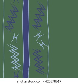 Seamless vertical pattern  of zodiac signs, doodles, object,pisces,aquarius, stripes, spot, copy space. Hand drawn.