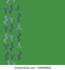 Seamless  vertical  pattern of zodiac signs, doodles,  object,aries,aquarius, copy space. Hand drawn.