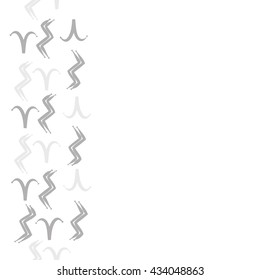 Seamless  vertical  pattern of zodiac signs, doodles,  object,aries,aquarius, copy space. Hand drawn.