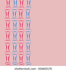 Seamless  vertical pattern of zodiac signs, doodles,  object,gemini, copy space. Hand drawn.