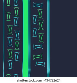 Seamless  vertical  pattern of zodiac signs, doodles,  object,gemini, spot,stripes, copy space. Hand drawn.