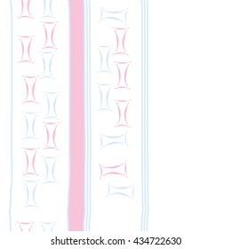Seamless  vertical  pattern of zodiac signs, doodles,  object,gemini, spot,stripes, copy space. Hand drawn.