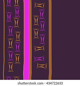 Seamless  vertical  pattern of zodiac signs, doodles,  object,gemini, spot,stripes, copy space. Hand drawn.