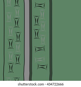 Seamless  vertical  pattern of zodiac signs, doodles,  object,gemini, spot,stripes, copy space. Hand drawn.