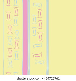 Seamless  vertical  pattern of zodiac signs, doodles,  object,gemini, spot,stripes, copy space. Hand drawn.