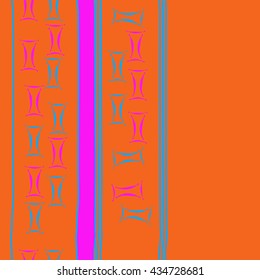 Seamless  vertical  pattern of zodiac signs, doodles,  object,gemini, spot,stripes, copy space. Hand drawn.