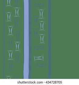 Seamless  vertical  pattern of zodiac signs, doodles,  object,gemini, spot,stripes, copy space. Hand drawn.
