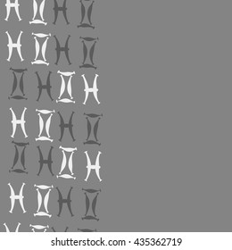 Seamless   vertical   pattern of zodiac signs, doodles,  object,gemini,pisces, copy space. Hand drawn.