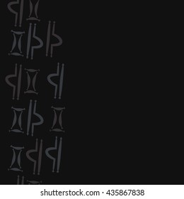 Seamless  vertical pattern of zodiac signs, doodles,  object,gemini,libra, copy space. Hand drawn.