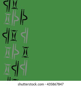 Seamless  vertical pattern of zodiac signs, doodles,  object,gemini,libra, copy space. Hand drawn.