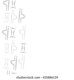 Seamless  vertical pattern of zodiac signs, doodles,  object,gemini,libra, copy space. Hand drawn.