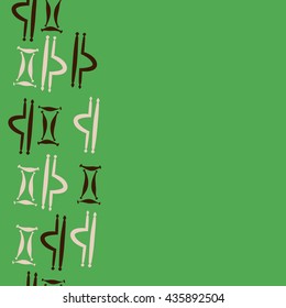 Seamless  vertical pattern of zodiac signs, doodles,  object,gemini,libra, copy space. Hand drawn.
