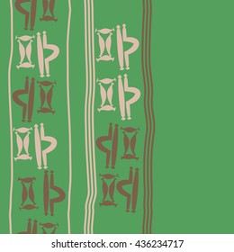 Seamless vertical  pattern of zodiac signs, doodles,  object,gemini,libra, stripes, copy space. Hand drawn.
