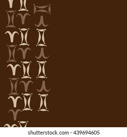 Seamless vertical pattern of zodiac signs, doodles,  object, gemini,aries,  copy space. Hand drawn.