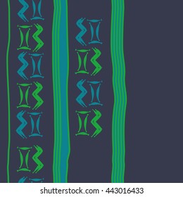 Seamless vertical  pattern of zodiac signs, doodles,  object, gemini,aquarius, stripes, spot, copy space. Hand drawn.
