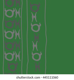 Seamless vertical  pattern of zodiac signs, doodles,  object, taurus,pisces, stripe, copy space. Hand drawn.