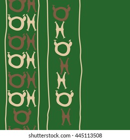 Seamless vertical  pattern of zodiac signs, doodles,  object, taurus,pisces, stripe, copy space. Hand drawn.