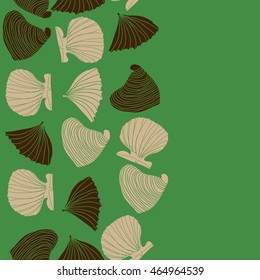 Seamless vertical sea pattern,  hole,  spots,shells, doodles . Hand drawn.