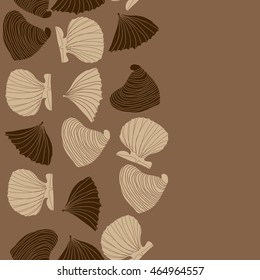 Seamless vertical sea pattern,  hole,  spots,shells, doodles . Hand drawn.