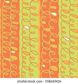 Seamless Vertical Squiggle pattern / Lime Green and Orange background /
Pattern saved to pattern swatches