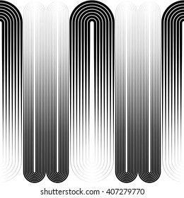Seamless Vertical Stripe and Ellipse Pattern. Vector Black and White Background