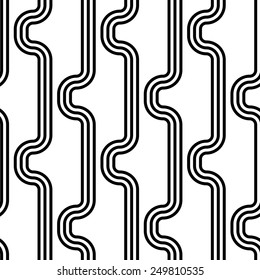 Seamless Vertical Stripe Pattern. Vector Black and White Background
