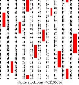 Seamless Vertical Stripe Pattern. Vector Black and Red Background