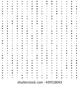 Seamless Vertical Stripe Pattern. Vector Pixel Background. Abstract Chaotic Dots Texture. Minimal Black and White Graphic Design