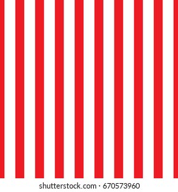 Seamless Vertical Stripe Pattern. Vector Red and White Background