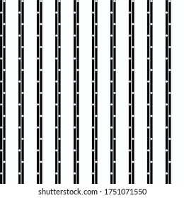 Seamless vertical striped pattern in black and white colors with polka dot. Vector illustration
