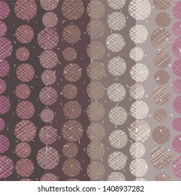 Seamless vertical striped pattern in retro colors . Circles and points. Vector