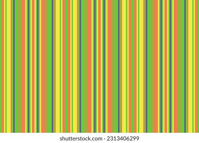 Seamless vertical texture of fabric pattern lines with a background textile vector stripe in green and red colors.
