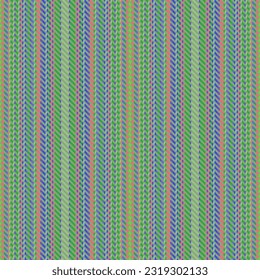 Textura vertical sin fisuras de las líneas textiles de tela con un patrón de fondo raya vectorial en colores verde y azul.