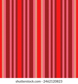 Nahtlose vertikale Textur von Textilgewebe Streifen mit einem Vektorgrafik Linien Muster Hintergrund in Rot und Dunkelfarben.