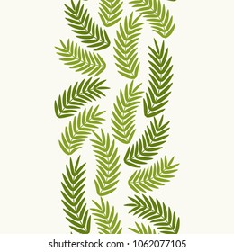 Seamless vertical tropical pattern. Floral ornament. 