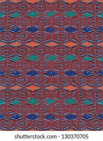 Seamless vertical vector decor. Painted lines form delicate mesh. colorful diamonds.