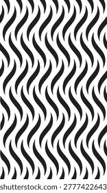 Seamless vertical wave pattern featuring rhythmic curved stripes and liquid abstract lines for modern textile design.